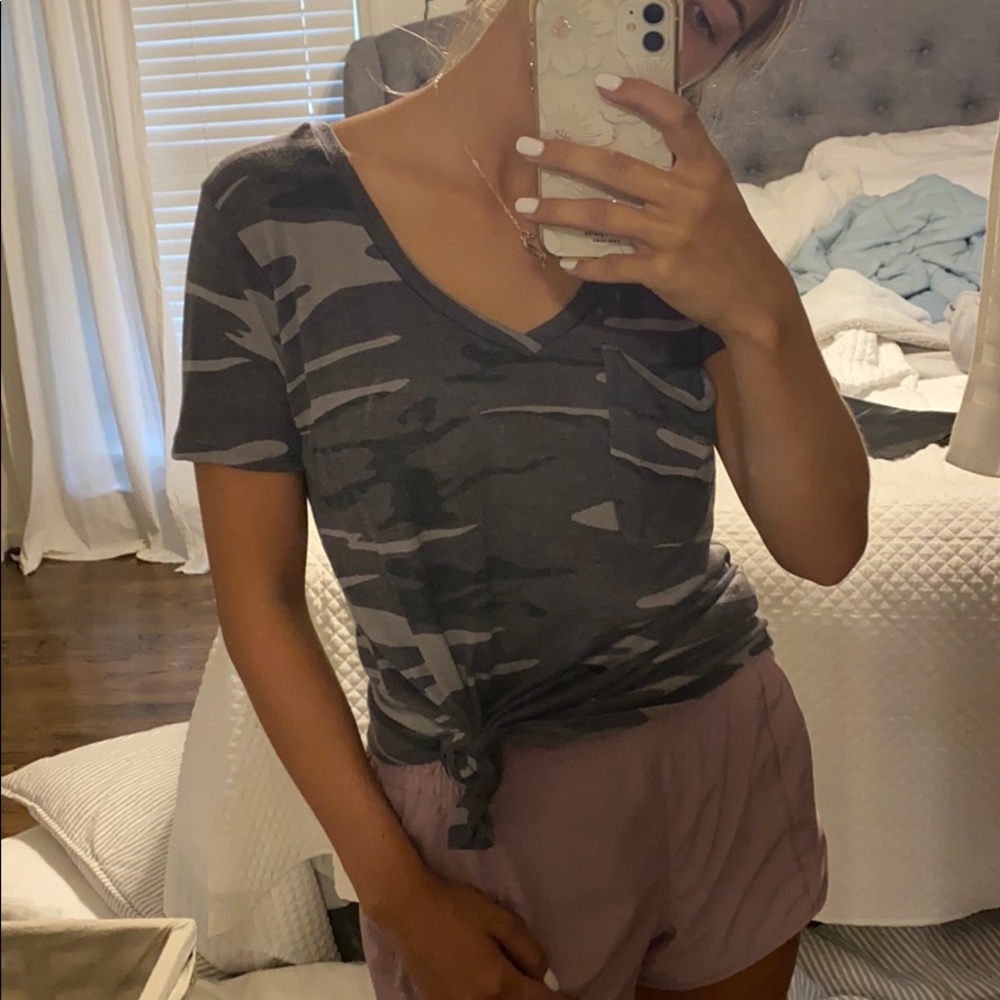Tie up camo top
